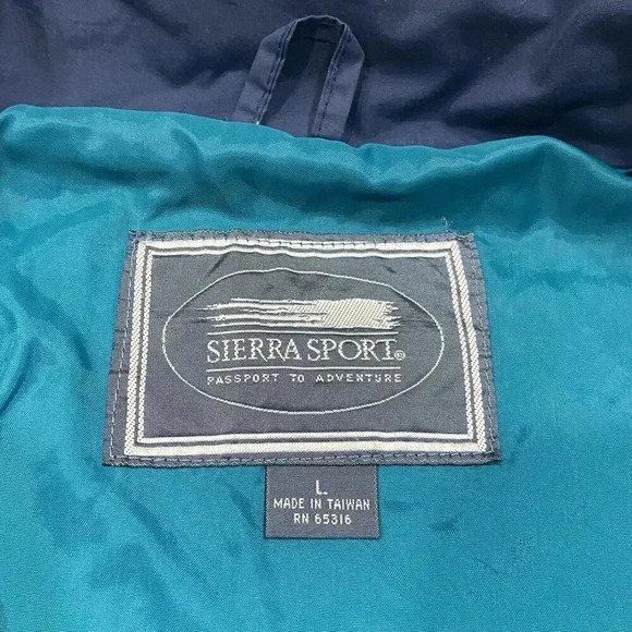 Vintage Sierra Sport Jacket Size‎ Large Blue Windbreaker Outdoor Y2K 90s - Picture 3 of 13